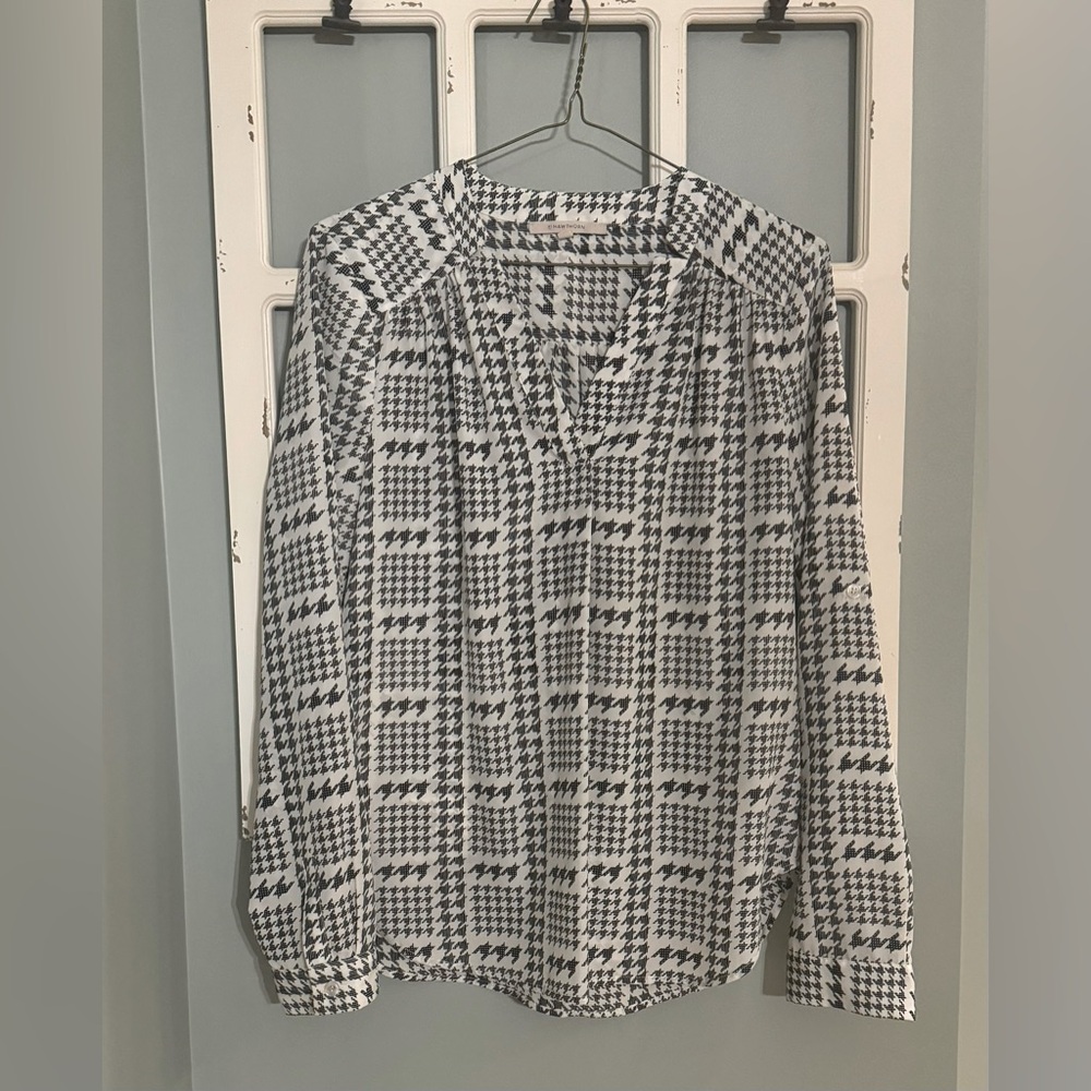41 Hawthorn Ackley Houndstooth Print Blouse Size Small